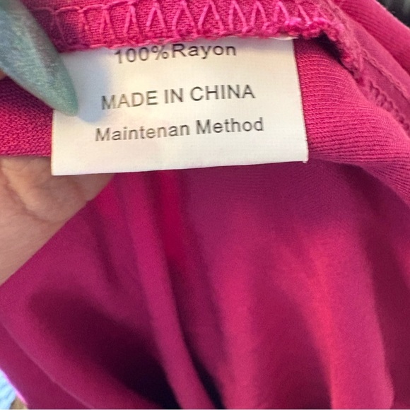 Anrabess One-Shoulder Hot Pink Sleeveless Midi Dress Medium Babydoll Y2K - Picture 4 of 8